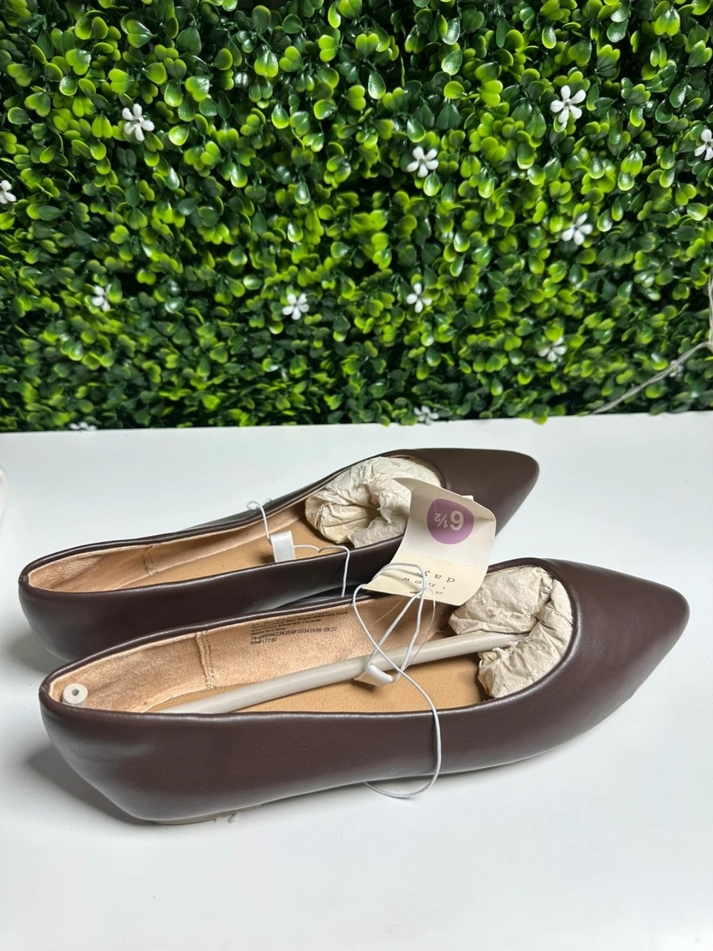a new day Women's Pointed Toe Flats in Dark Brown